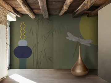 FLORA & FAUNA / LUNAS PLURES - Vinyl or fyber glass wallpaper by N.O.W. Edizioni - view 2